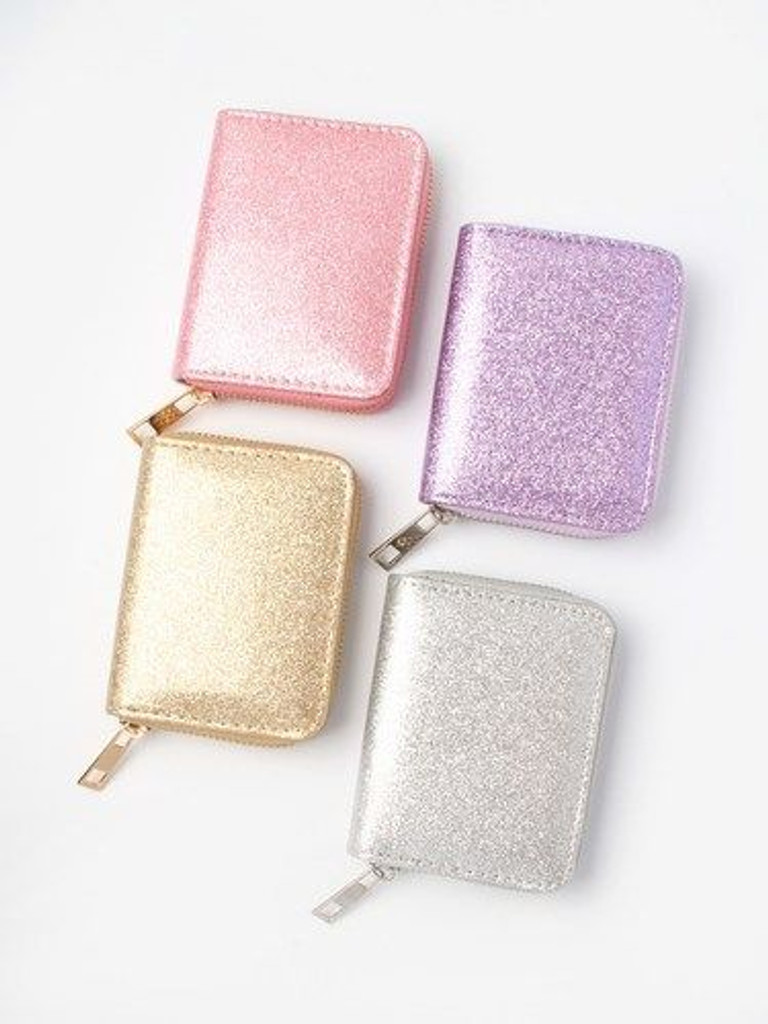 Coloured Glitter Zip Purse