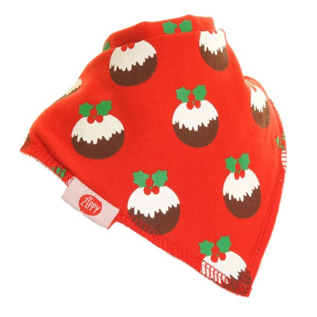 Red Christmas Pudding Dribble Bib