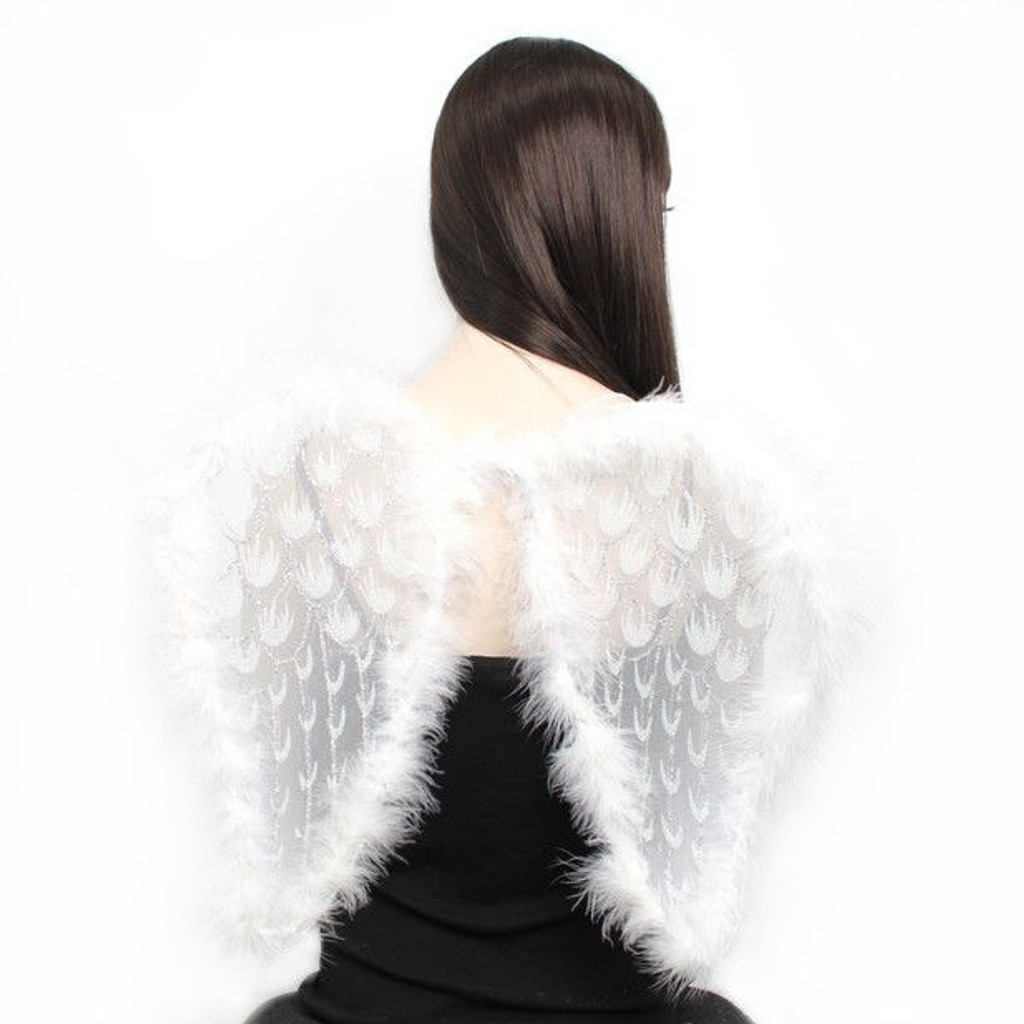 White Net & Feather Angel wings