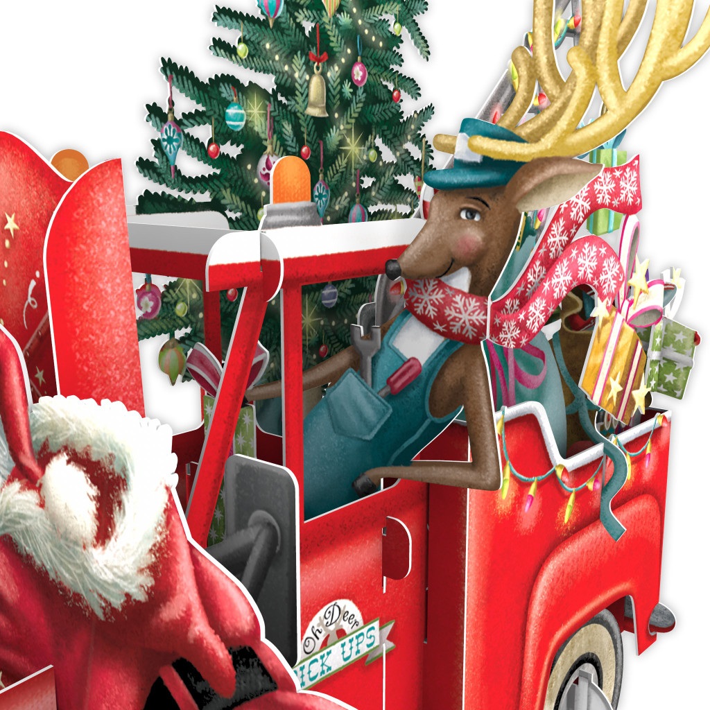 Santa's Pickup - 3D Pop Up Christmas Card X3D020