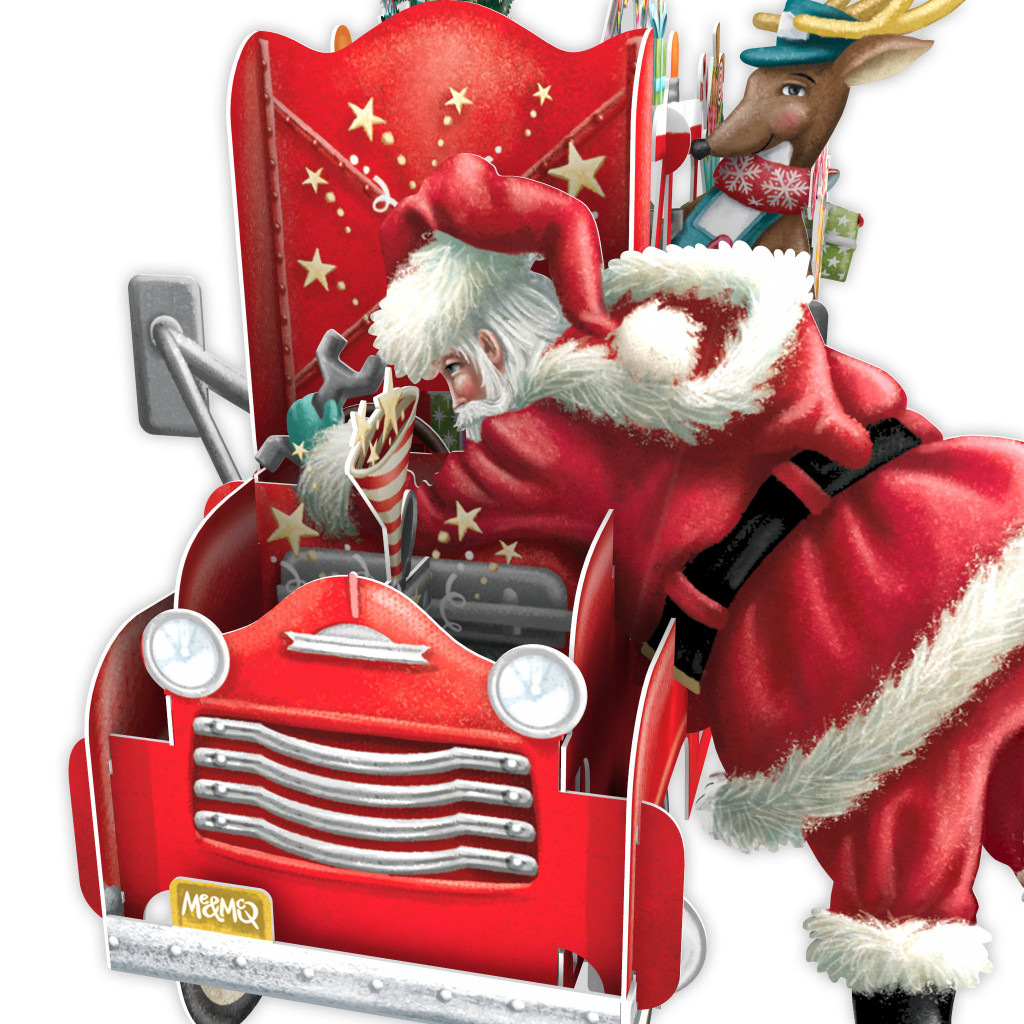 Santa's Pickup - 3D Pop Up Christmas Card X3D020