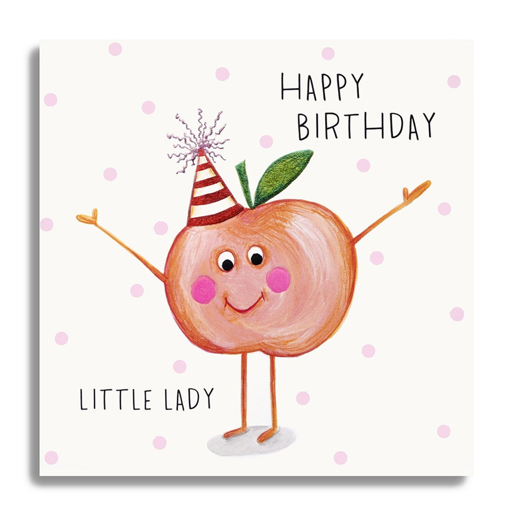 Happy Birthday - Peach with Party Hat FV23