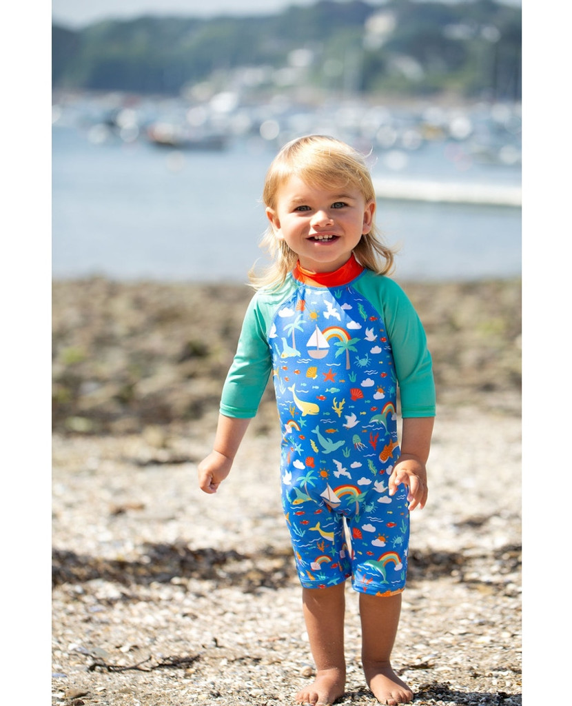 Little Sun Safe Suit - Aqua/Fishing for Rainbows