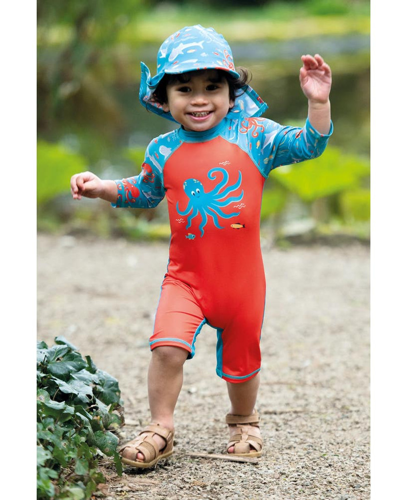 Little Sun Safe Suit - Tiger Orange/Octopus