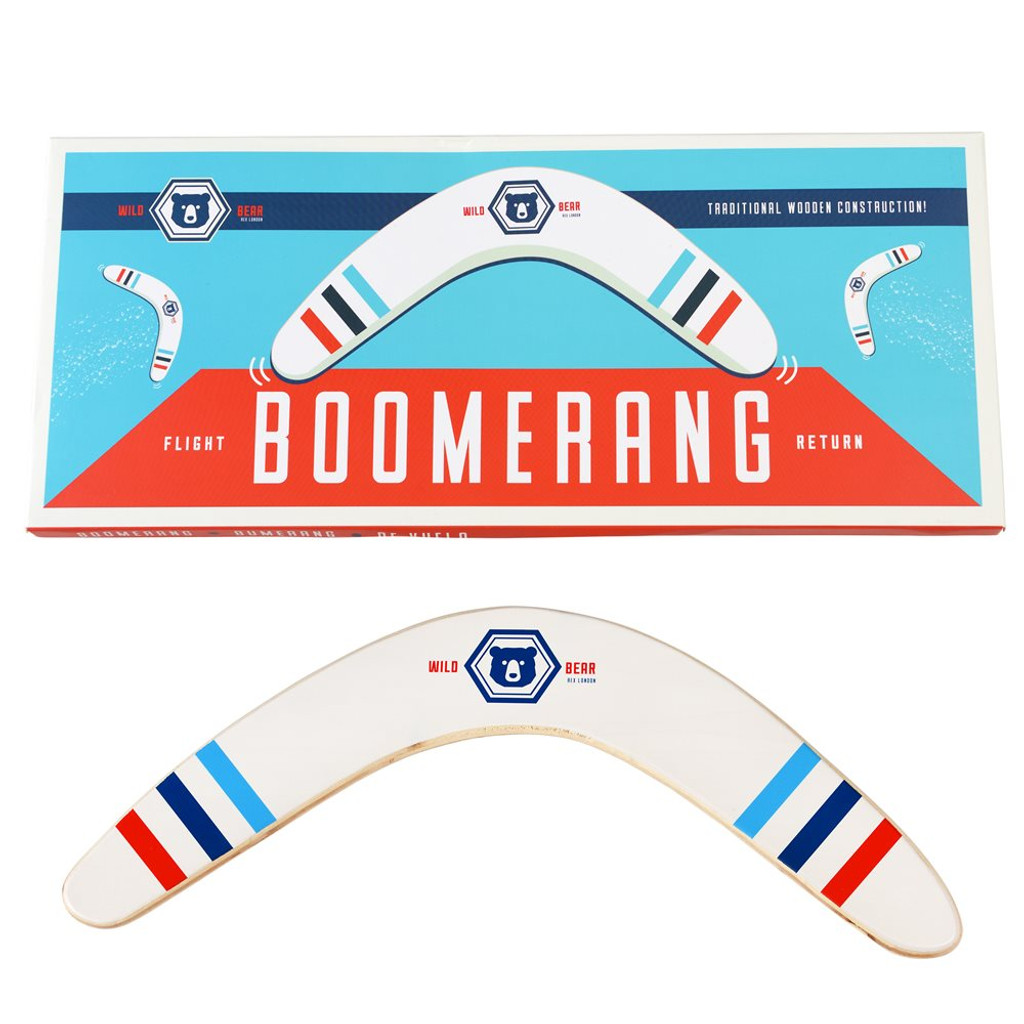Wild Bear Wooden Boomerang