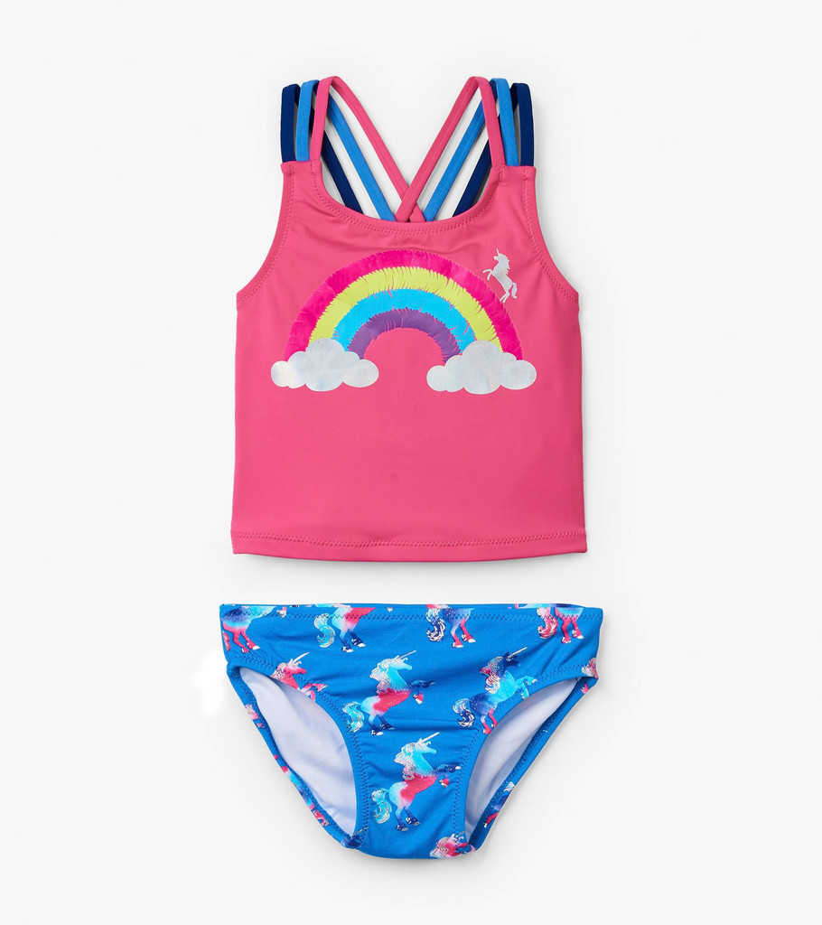 Rainbow Unicorns Sporty Tankini Set