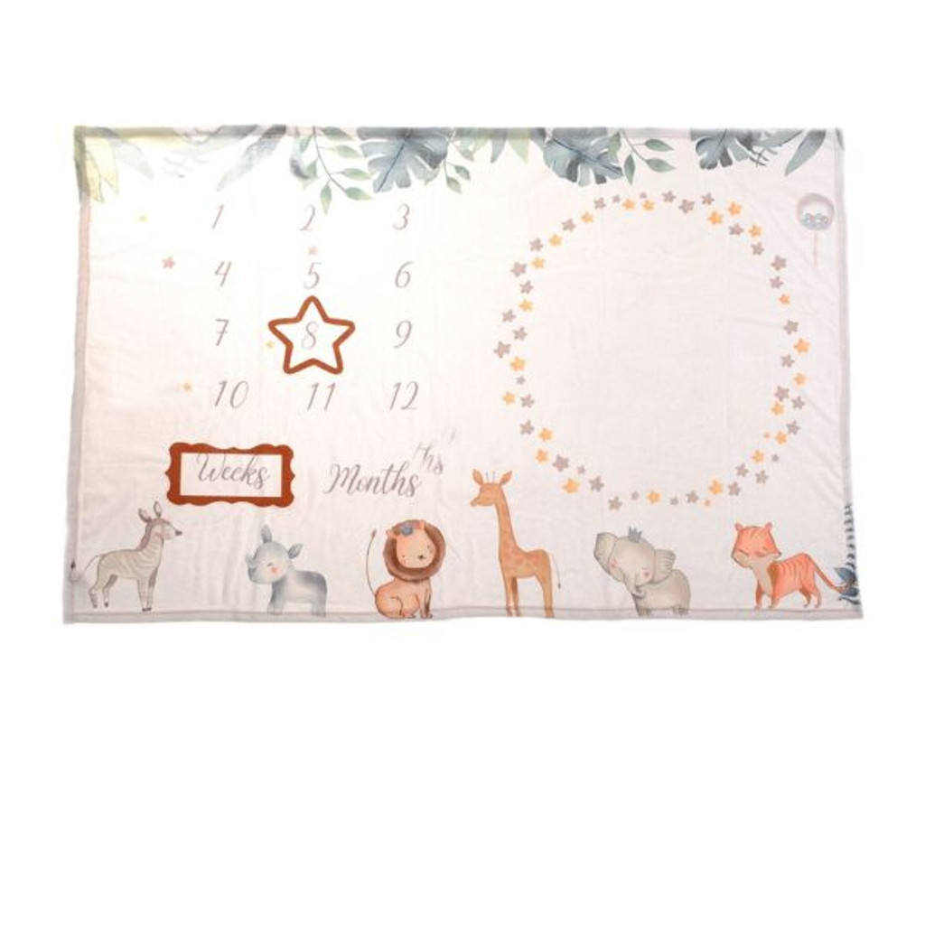 Jungle Animals Milestone Blanket