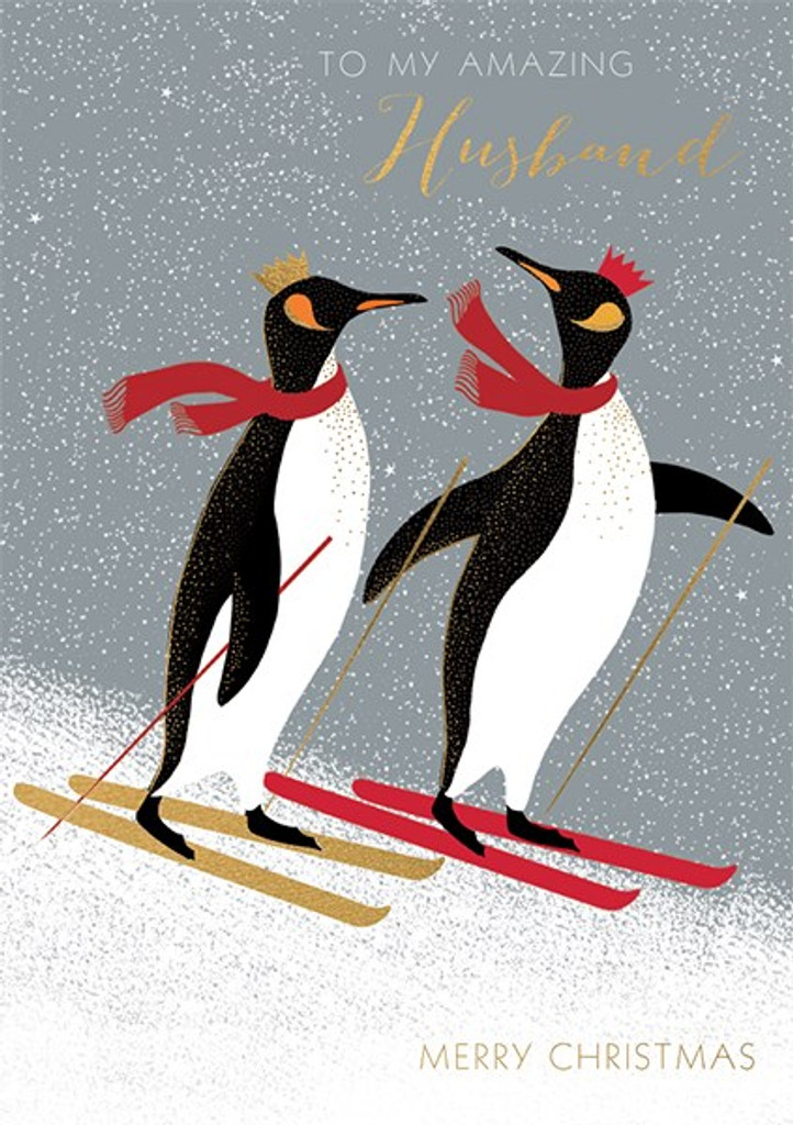 Christmas Husband Penguins Skiing SARX31A