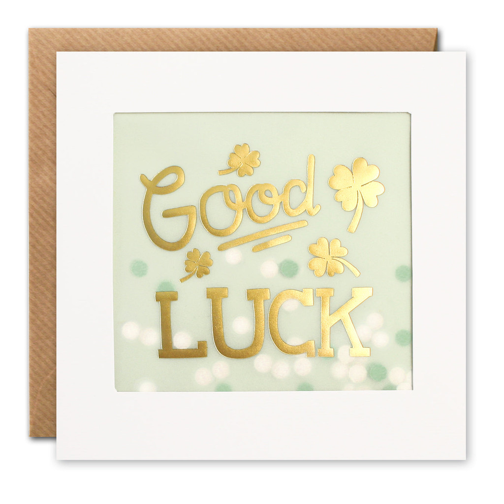 Good Luck Clovers Gold Paper Shakies Card PP3516