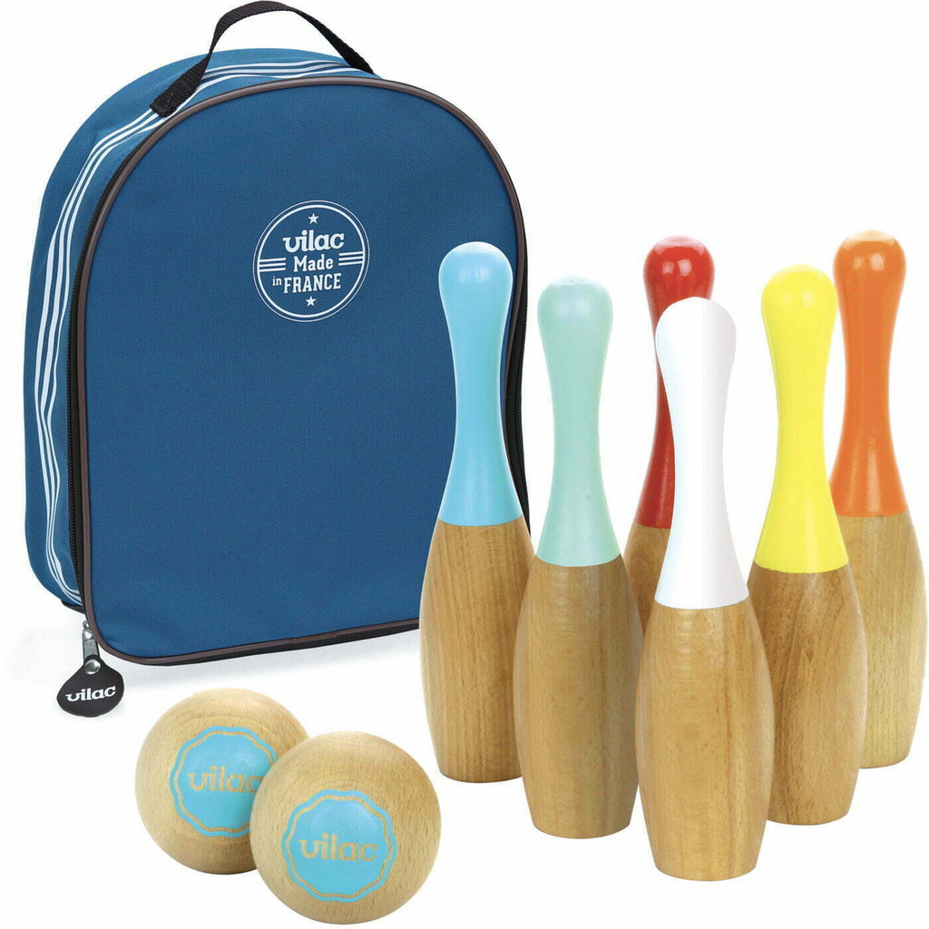 Wooden Bowling Set 6 Skittles