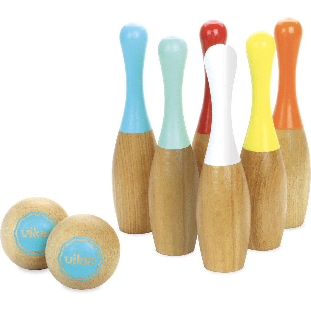 Wooden Bowling Set 6 Skittles