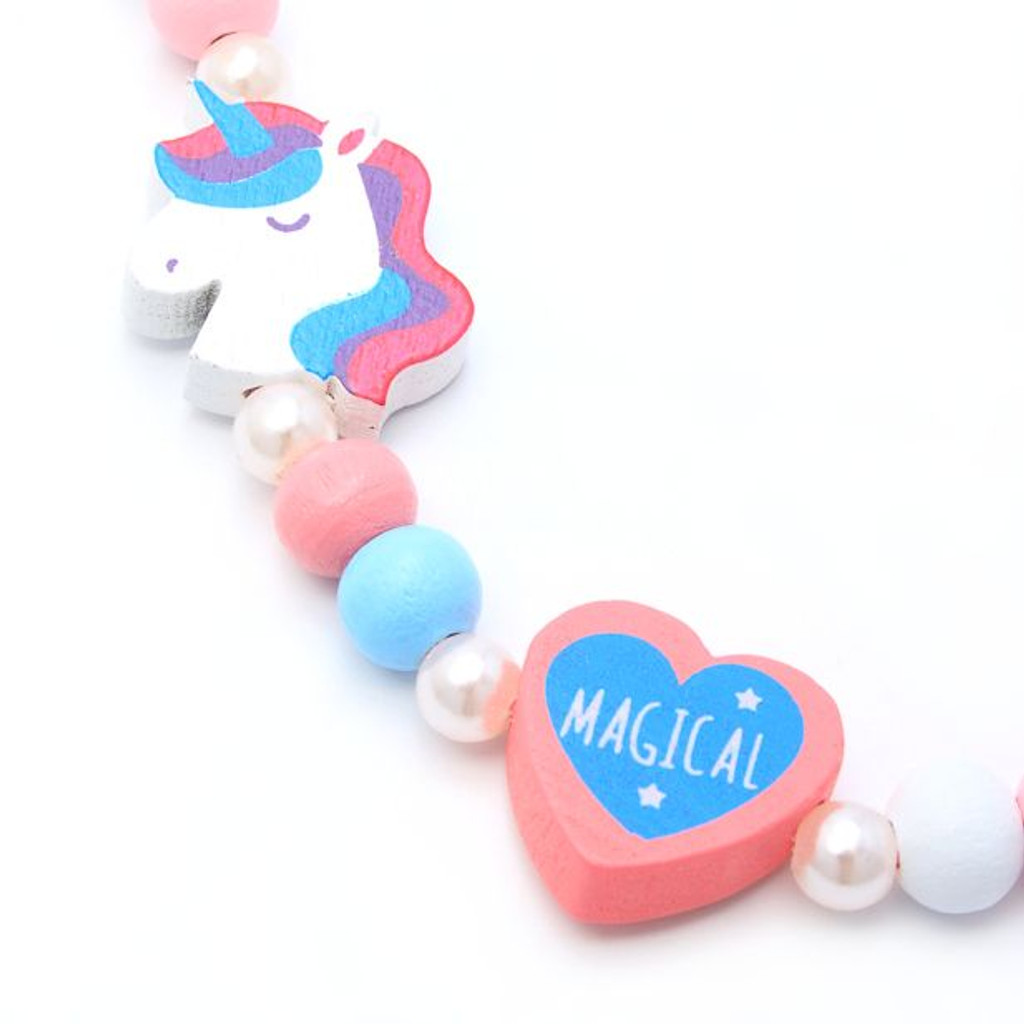 Unicorn Stretch Bead Necklace &Bracelet Set