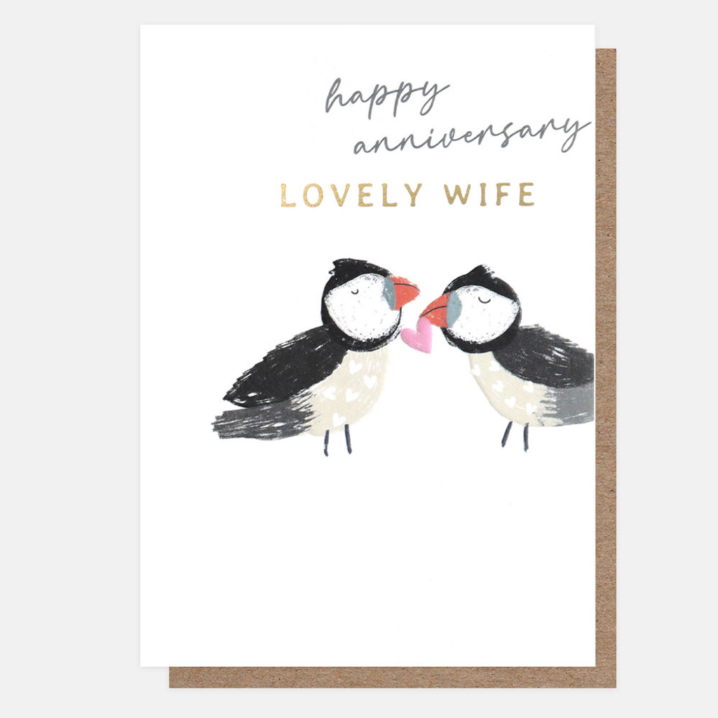 Happy Anniversary Lovely Wife Puffins CRC014