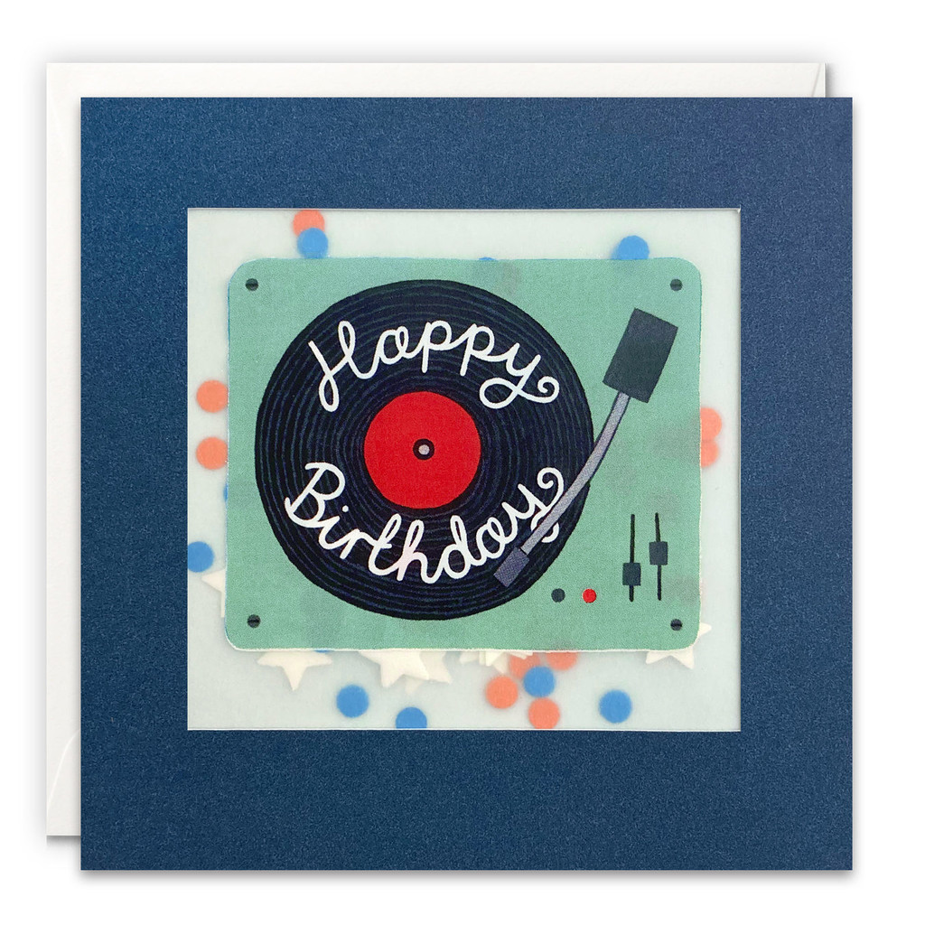 Birthday Record Player Paper Shakies Card PP3964