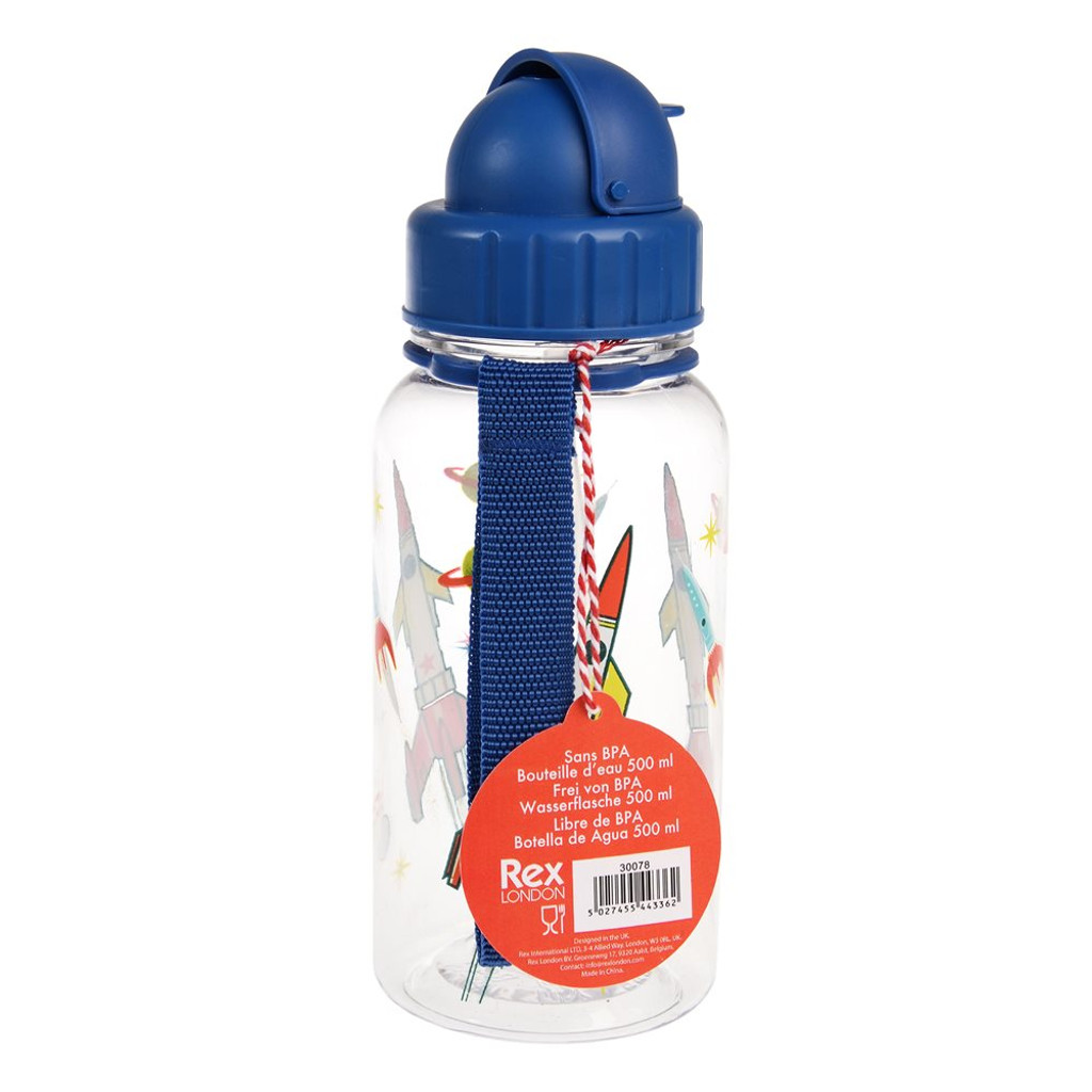 Children's Water Bottle With Straw 500ml - Space Age