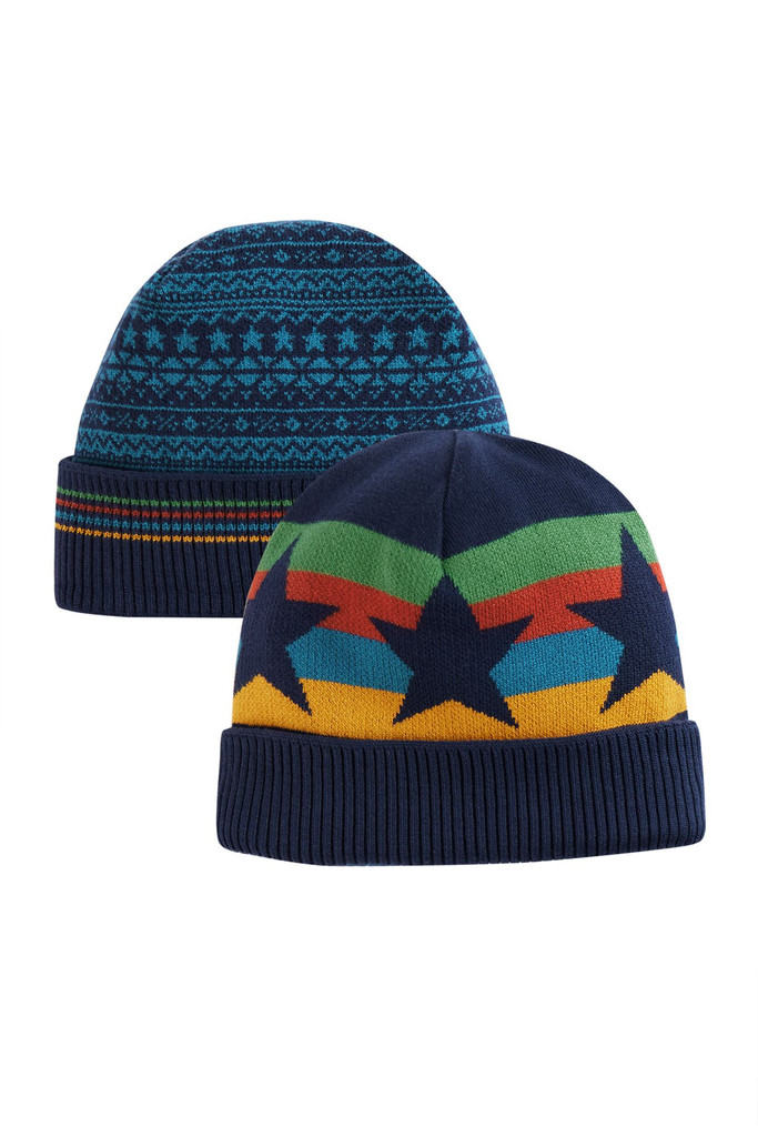 Voyager Reversible Hat - Paprika Stripe / Tor Blue