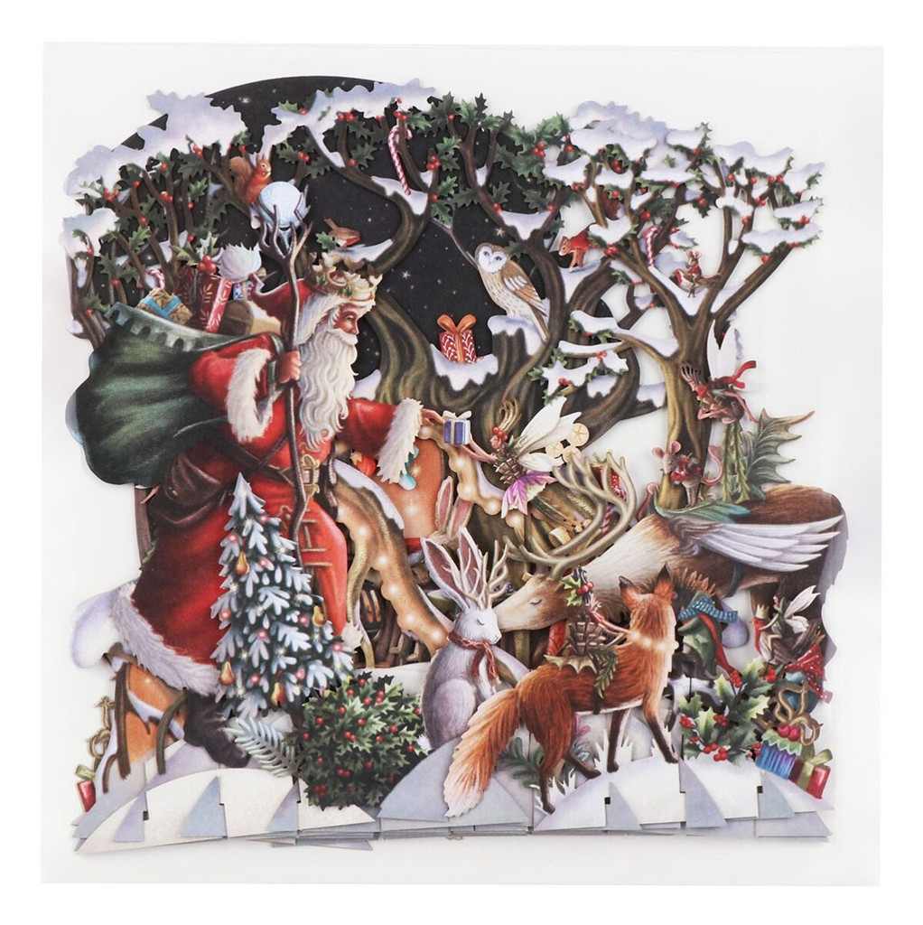 Santa's Woodland - 3D Christmas Card XTW021