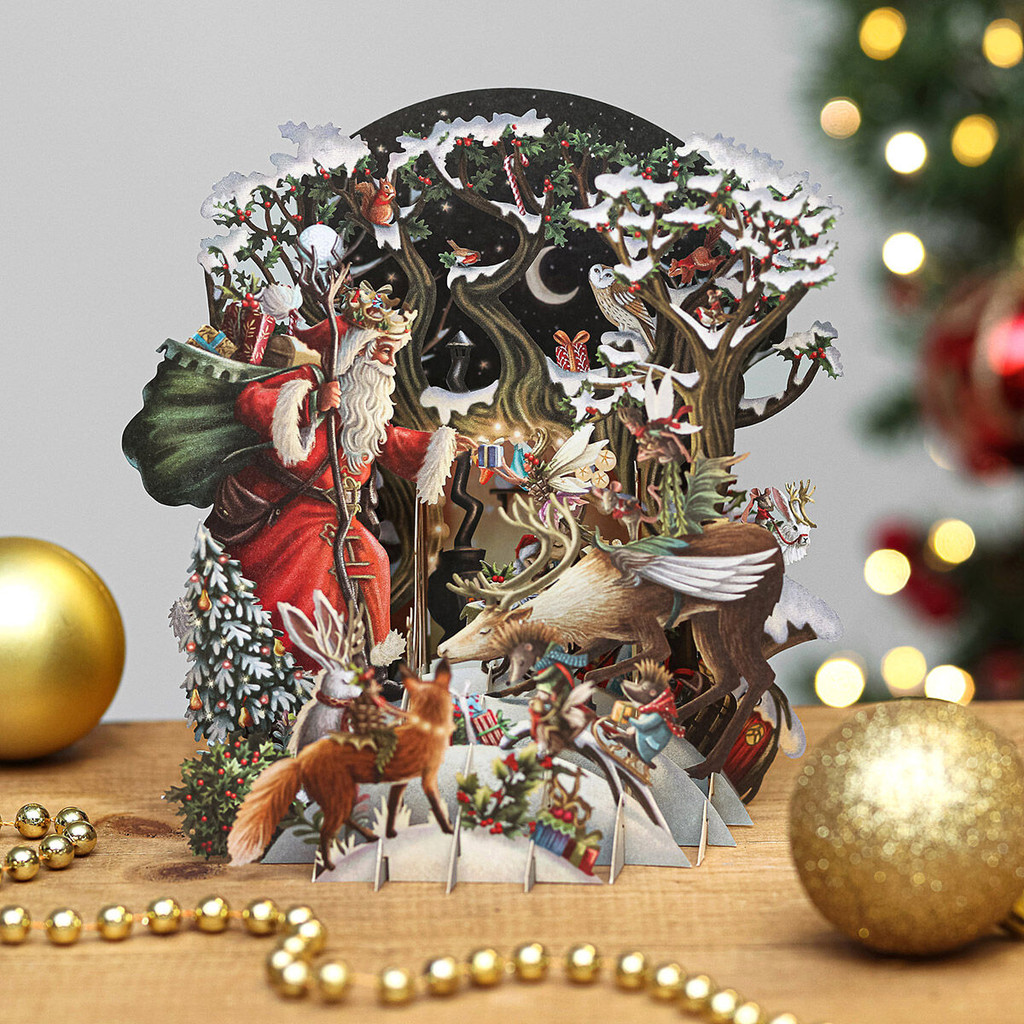 Santa's Woodland - 3D Christmas Card XTW021