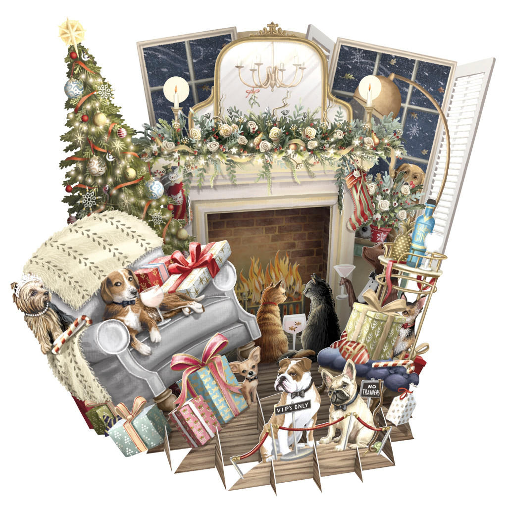 Sitting Room 3D Christmas Card XTW030