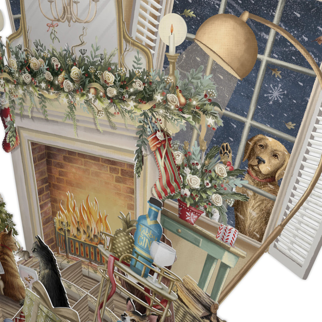 Sitting Room 3D Christmas Card XTW030