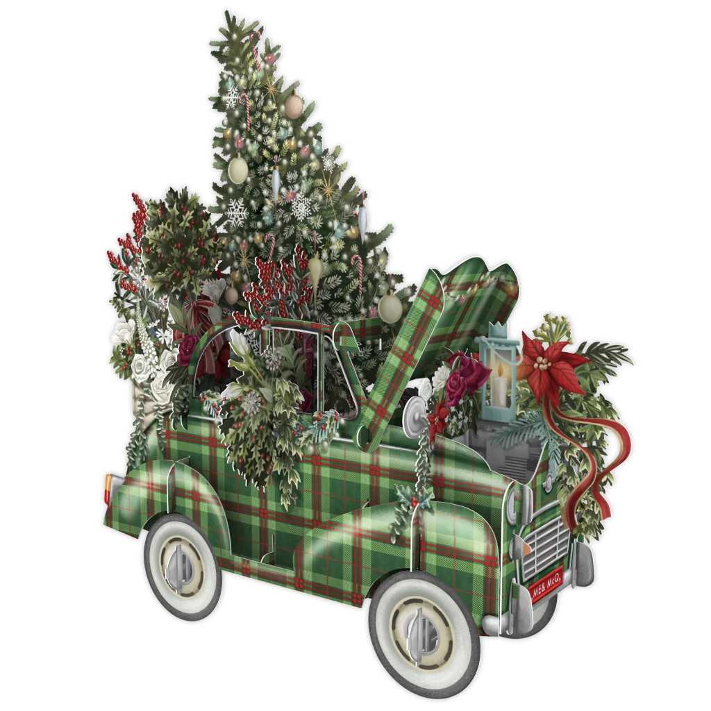 Tartan Car- 3D Christmas Card X3D033