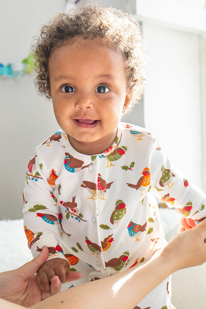 Switch Lovely Babygrow - Soft White Robins