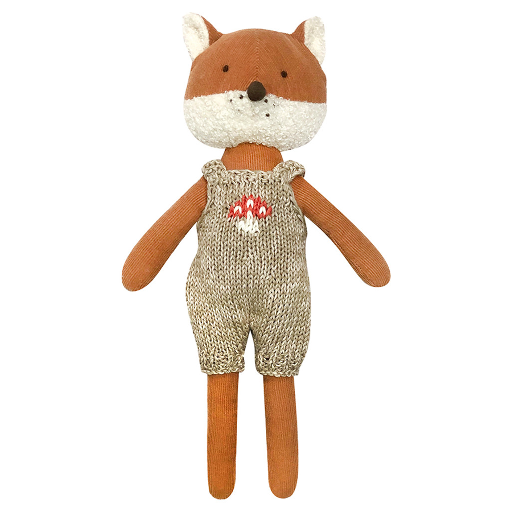 Cuddles Fox Cord Toy With Hand Knit Romper