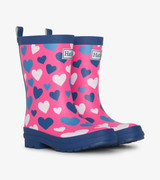 White Hearts Matte Rain Boots