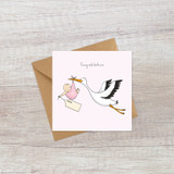 Baby Girl Pink  - Personalise it yourself Card LD127