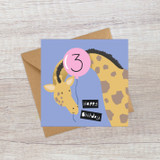 Age 3 Giraffe Birthday Card LD160