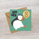 Age 8 Puffin Birthday Card LD170