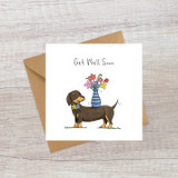 Sausage Dog Get Well Soon Card LD141