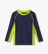 Navy Colourblock Long Sleeve Rashguard