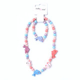Dolphin Stretch Bead Necklace & Bracelet Set
