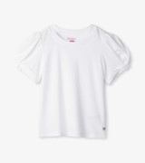White Twisted Sleeve Tee