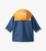 Yellow & Navy Zip-Up Rain Jacket