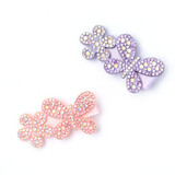 2 Diamante Flower & Butterfly Beak Clips