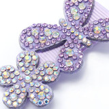 2 Diamante Flower & Butterfly Beak Clips