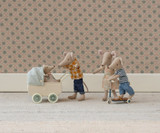 Pram With Baby Mouse - Mint