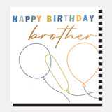 Happy Birthday Brother With Outline Balloons REL009
