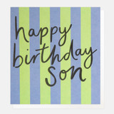Blue/Green Stripe Birthday Card For Son SIP019 Blue/Green Stripe Birthday Card For Son SIP019