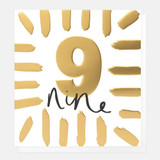 Gold Brushstrokes 9th Birthday BSH004