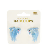 Mini Hair Claw Clips (set of 2) - Dolphins Mini Hair Claw Clips (set of 2) - Dolphins