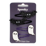 Glitter Hair Clips (set of 4) - Spooky Glitter Hair Clips (set of 4) - Spooky