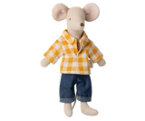 Dad mouse In Checked Shirt & Denim Pants