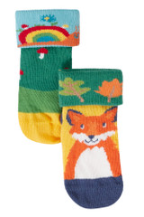 Fun Fold Over Socks 2 Pack - Woodland Pals Multipack Fun Fold Over Socks 2 Pack - Woodland Pals Multipack