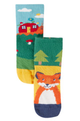 Fun Fold Over Socks 2 Pack - Woodland Pals Multipack Fun Fold Over Socks 2 Pack - Woodland Pals Multipack