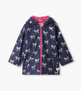 Girls Silver Ribbon Zip-Up Raincoat Girls Silver Ribbon Zip-Up Raincoat