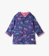 Hearts & Horses Button-Up Raincoat