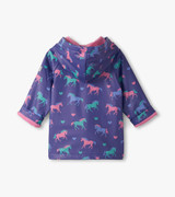 Hearts & Horses Button-Up Raincoat